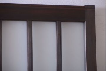 アンティーク　背のたかい格子デザインが和風なガラス戸2枚セット