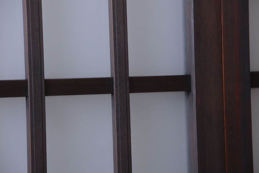 アンティーク　背のたかい格子デザインが和風なガラス戸2枚セット