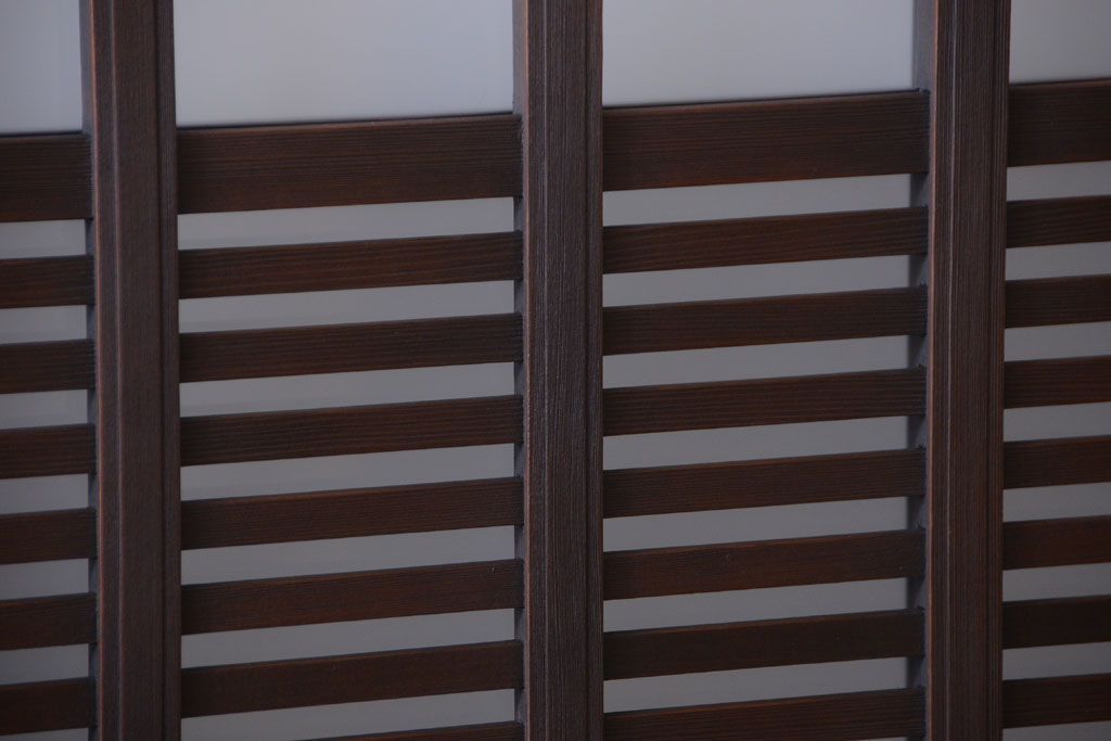 アンティーク　背のたかい格子デザインが和風なガラス戸2枚セット