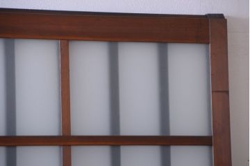 アンティーク　背のたかい格子デザインが和風なガラス戸2枚セット