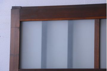 アンティーク　背のたかい格子デザインが和風なガラス戸2枚セット