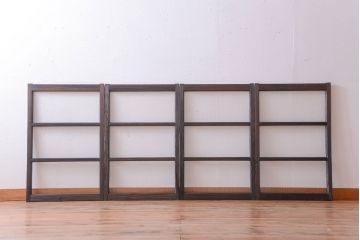 昭和レトロ　モールガラス入りアンティーク引き戸4枚セット(窓)