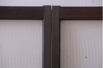 昭和レトロ　モールガラス入りアンティーク引き戸4枚セット(窓)