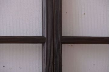 昭和レトロ　モールガラス入りアンティーク引き戸4枚セット(窓)