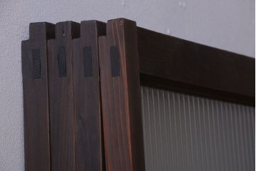 昭和レトロ　モールガラス入りアンティーク引き戸4枚セット(窓)