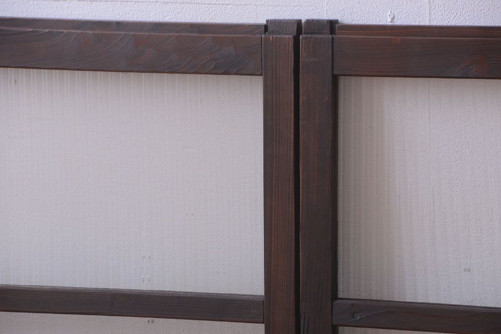 昭和レトロ　モールガラス入りアンティーク引き戸4枚セット(窓)