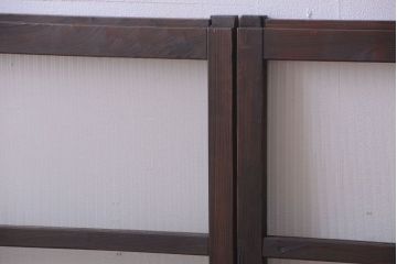 昭和レトロ　モールガラス入りアンティーク引き戸4枚セット(窓)