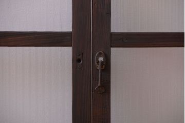 昭和レトロ　モールガラス入りアンティーク引き戸4枚セット(窓)