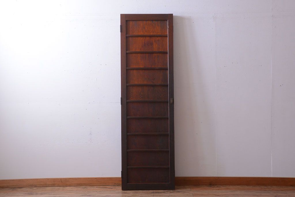 【商談品】古民具・骨董　古い木の二つ折り舞良扉(ドア)