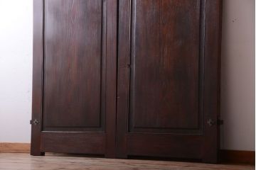 古民具・骨董　両開き　一枚板が美しい総欅材の高級アンティーク門扉一対