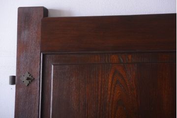 古民具・骨董　両開き　一枚板が美しい総欅材の高級アンティーク門扉一対