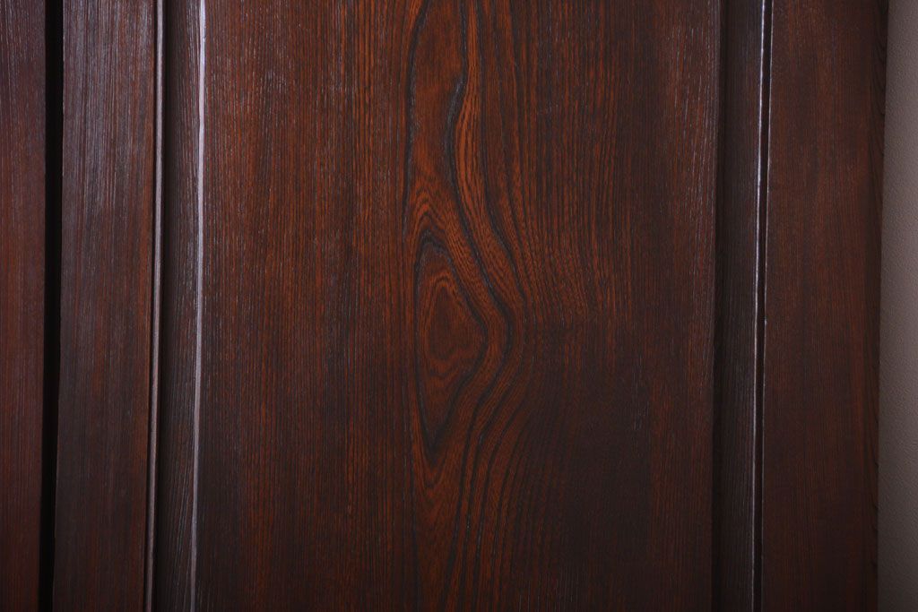 古民具・骨董　両開き　一枚板が美しい総欅材の高級アンティーク門扉一対