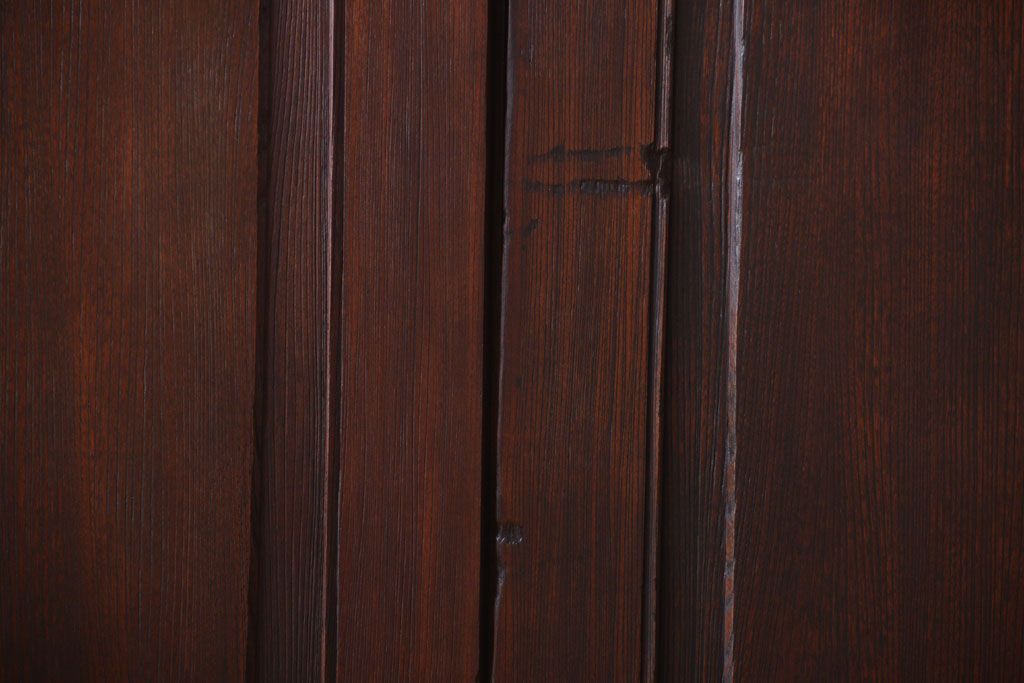 古民具・骨董　両開き　一枚板が美しい総欅材の高級アンティーク門扉一対