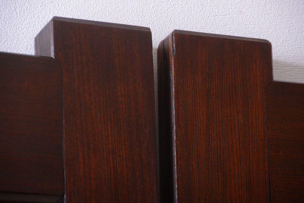 古民具・骨董　両開き　一枚板が美しい総欅材の高級アンティーク門扉一対