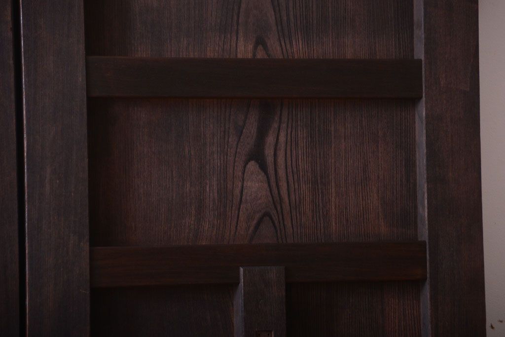 古民具・骨董　両開き　一枚板が美しい総欅材の高級アンティーク門扉一対