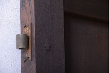 古民具・骨董　両開き　一枚板が美しい総欅材の高級アンティーク門扉一対