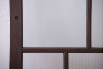アンティーク　すりガラスとモールガラス入り!小さなガラス戸(窓)