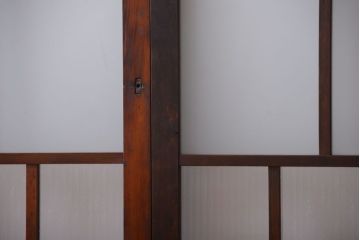 アンティーク　すりガラスとモールガラス入り!小さなガラス戸(窓)