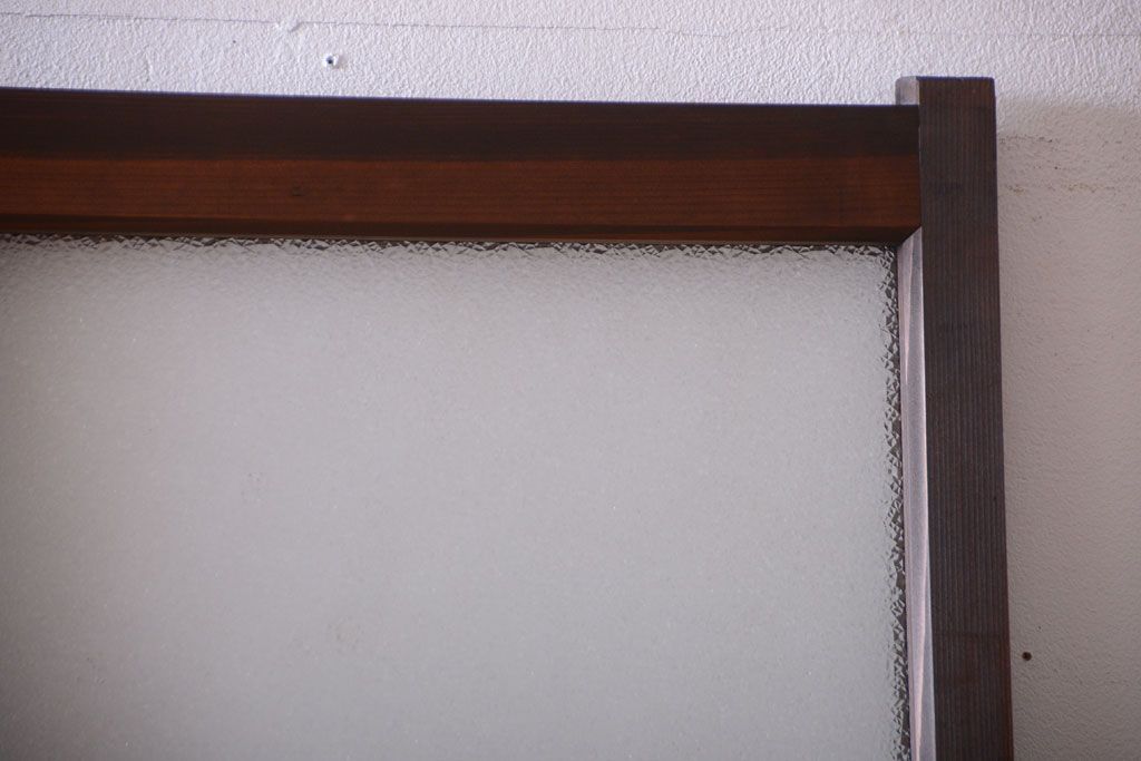 和製アンティーク　当時物色ガラス入り!引き戸2枚セット