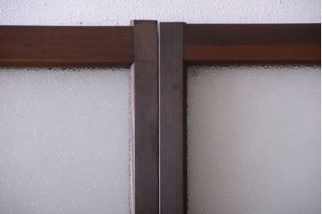 和製アンティーク　当時物色ガラス入り!引き戸2枚セット