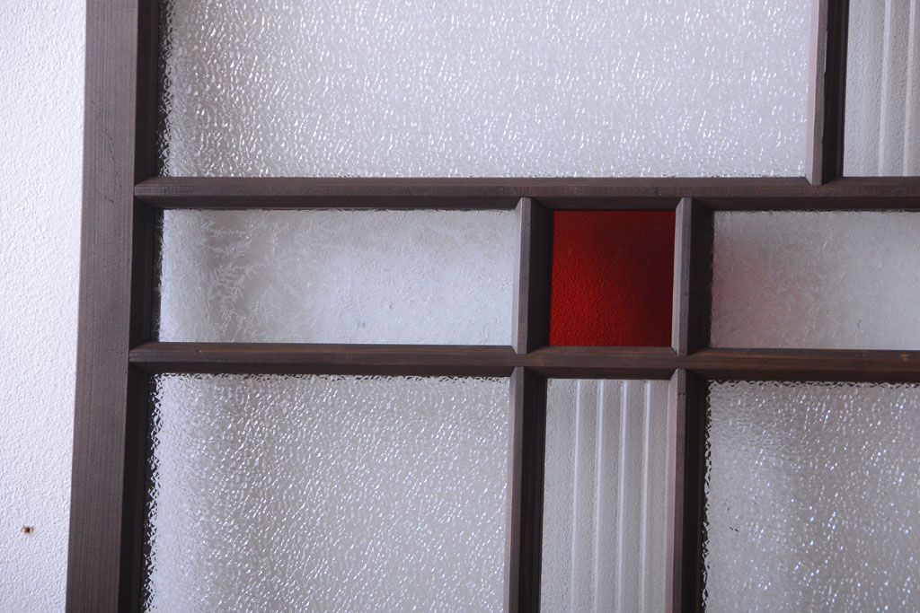 和製アンティーク　当時物色ガラス入り!引き戸2枚セット