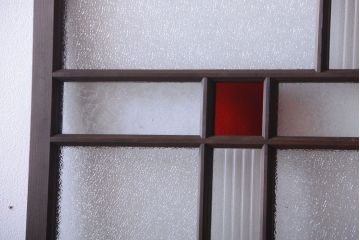和製アンティーク　当時物色ガラス入り!引き戸2枚セット