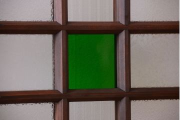 和製アンティーク　当時物色ガラス入り!引き戸2枚セット