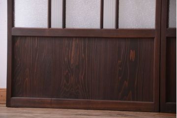 和製アンティーク　当時物色ガラス入り!引き戸2枚セット