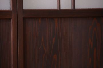 和製アンティーク　当時物色ガラス入り!引き戸2枚セット