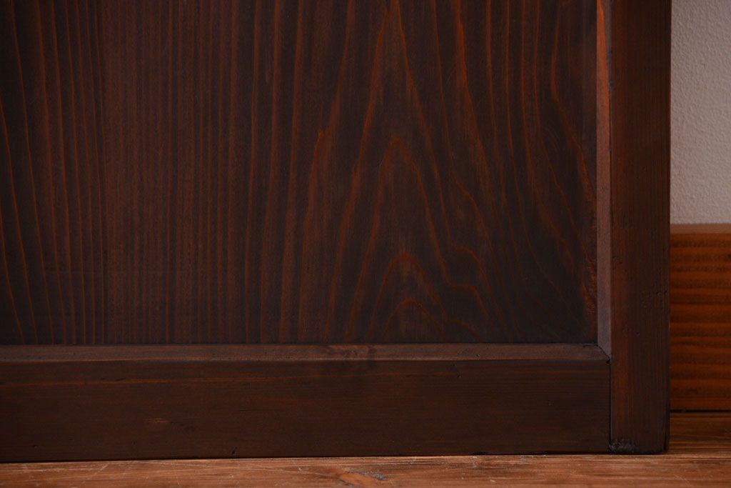 和製アンティーク　当時物色ガラス入り!引き戸2枚セット