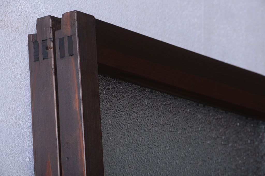 和製アンティーク　当時物色ガラス入り!引き戸2枚セット