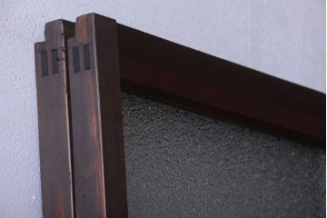 和製アンティーク　当時物色ガラス入り!引き戸2枚セット