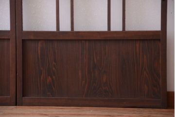 和製アンティーク　当時物色ガラス入り!引き戸2枚セット