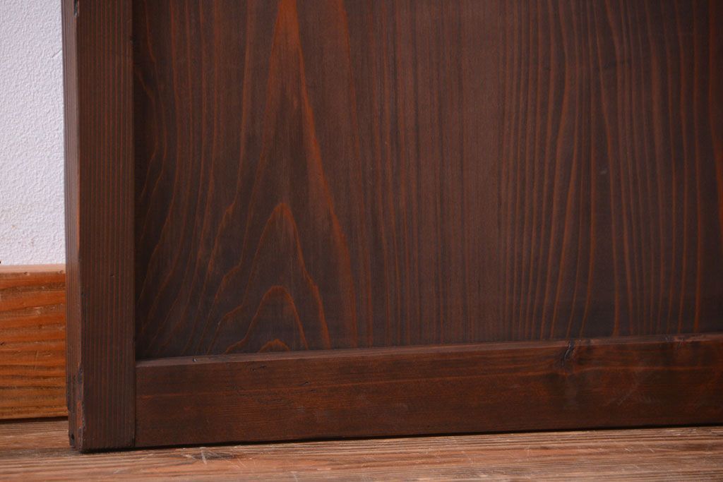 和製アンティーク　当時物色ガラス入り!引き戸2枚セット