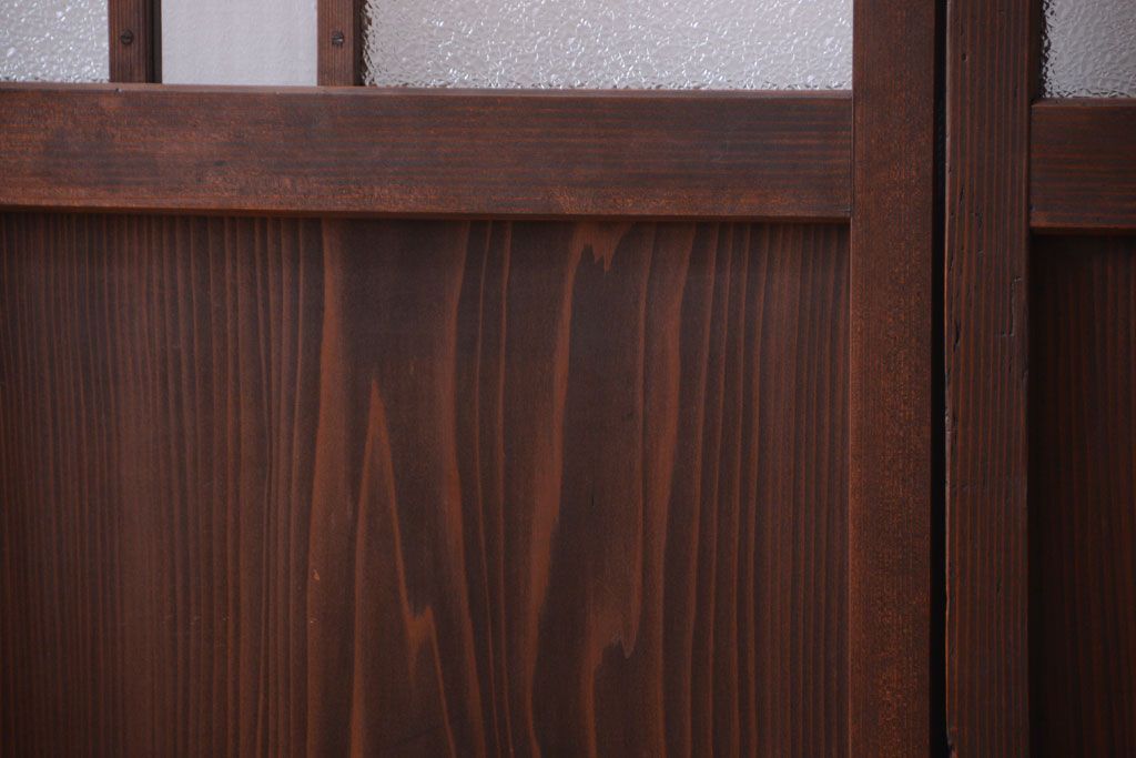 和製アンティーク　当時物色ガラス入り!引き戸2枚セット