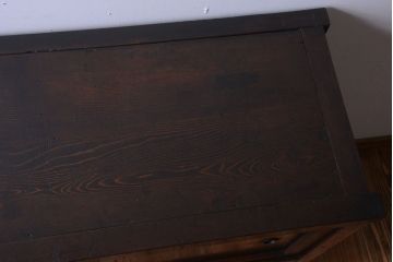 アンティーク家具　古民具・骨董　横桟引き戸の時代戸棚(水屋箪笥)