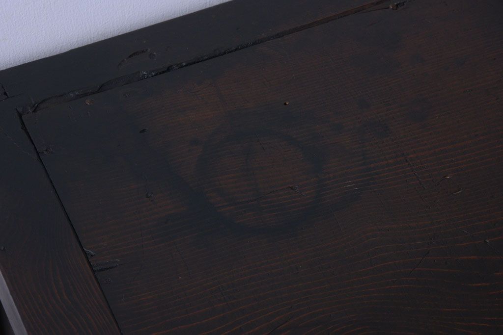 アンティーク家具　古民具・骨董　横桟引き戸の時代戸棚(水屋箪笥)