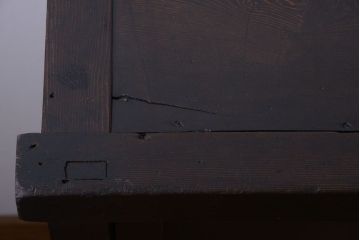 アンティーク家具　古民具・骨董　横桟引き戸の時代戸棚(水屋箪笥)