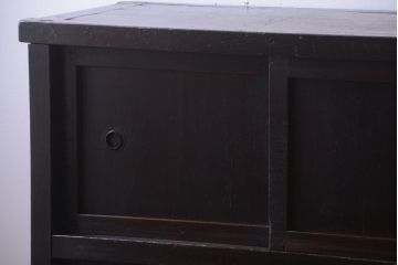 アンティーク家具　古民具・骨董　横桟引き戸の時代戸棚(水屋箪笥)