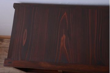 アンティーク家具　アンティーク　前面欅材の鉄脚キャビネット(収納棚)