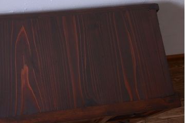 アンティーク家具　アンティーク　前面欅材の鉄脚キャビネット(収納棚)