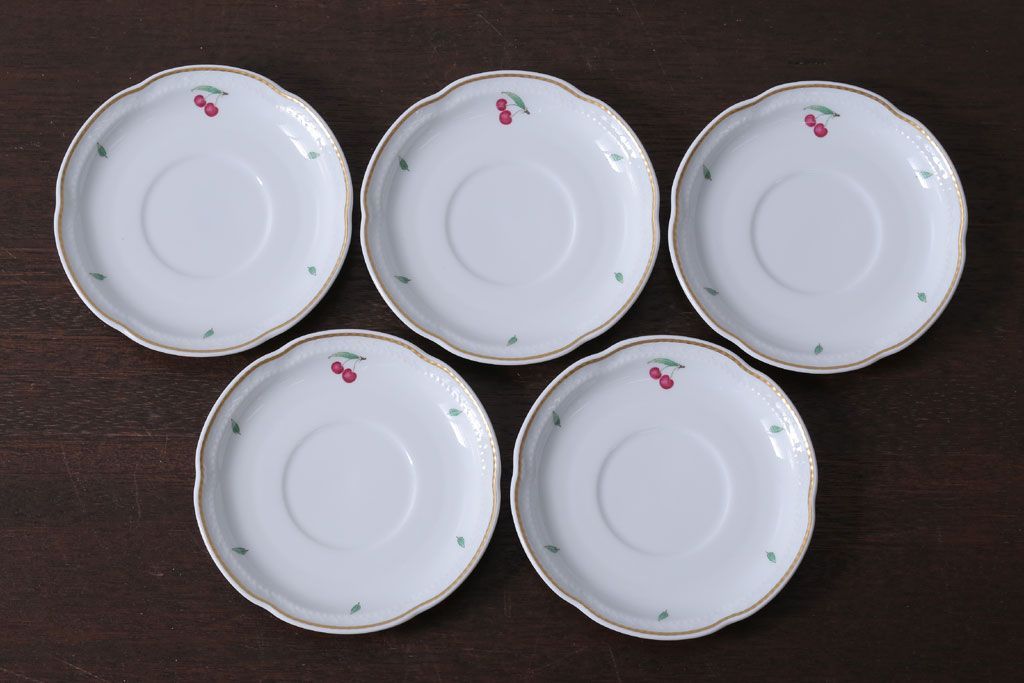 イタリアRichard Ginori(リチャードジノリ)　ボンジョルノチェリー　カップ&ソーサー5客セット(洋食器)