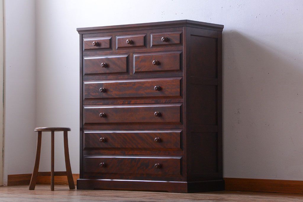 中古　北海道民芸家具　シックなチェスト(定価約24万円)(1)