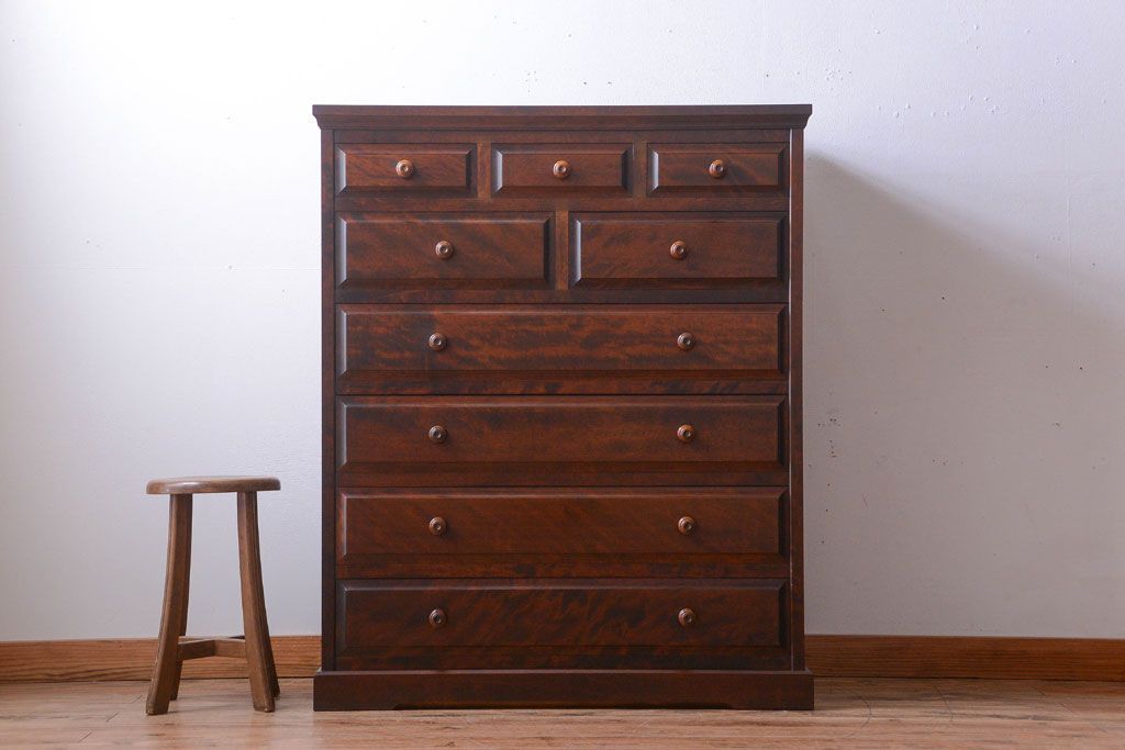 中古　北海道民芸家具　シックなチェスト(定価約24万円)(1)