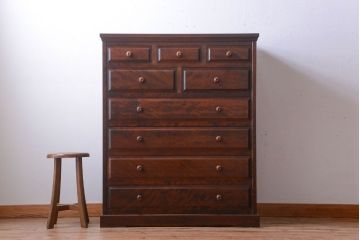 中古　北海道民芸家具　シックなチェスト(定価約24万円)(1)