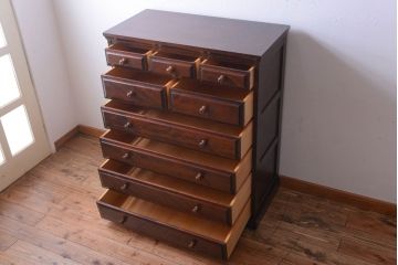 中古　北海道民芸家具　シックなチェスト(定価約24万円)(1)