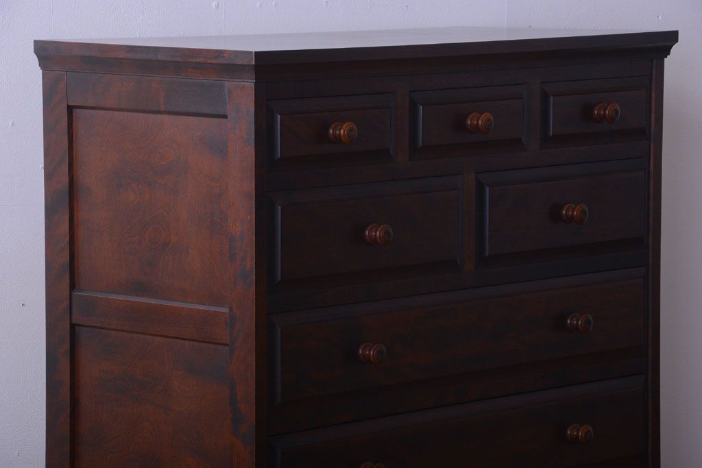 中古　北海道民芸家具　シックなチェスト(定価約24万円)(1)