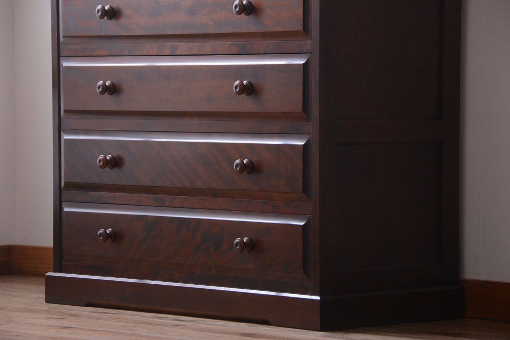 中古　北海道民芸家具　シックなチェスト(定価約24万円)(1)