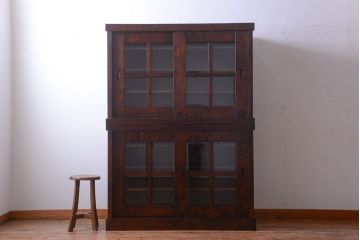 中古　民芸家具　高級品!シックでモダンな重ね食器棚