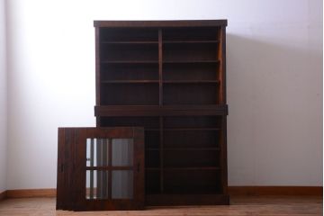 中古　民芸家具　高級品!シックでモダンな重ね食器棚